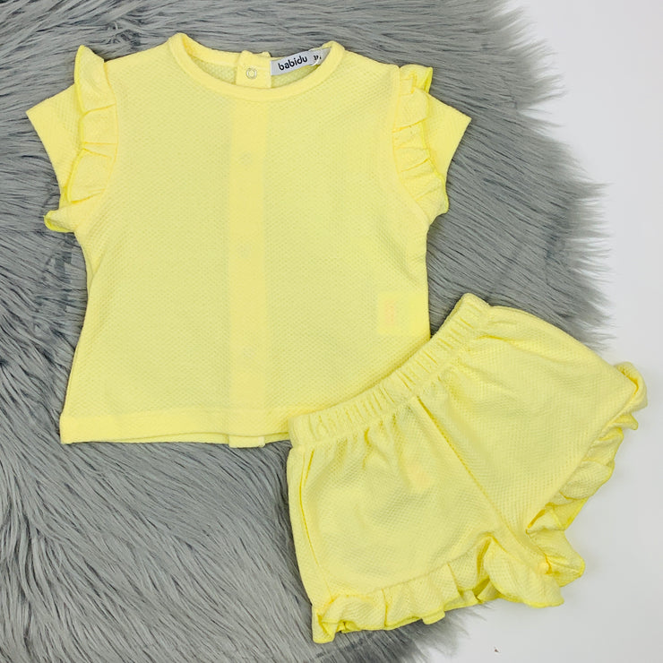Lemon Ruffle Shorts T-Shirt Set