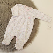 White Ditsy Floral Patern Sleepsuit