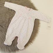 White Ditsy Floral Patern Sleepsuit
