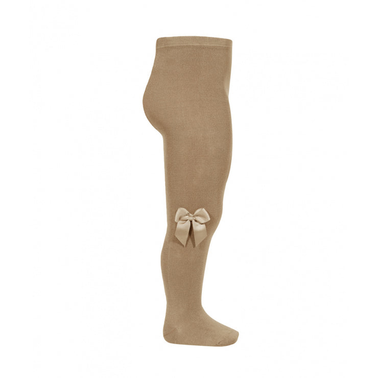 Camel Spanish Tights With Side Bow
