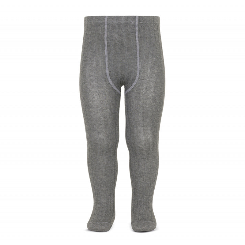 Unisex Grey Spanish Wide Rib Tights