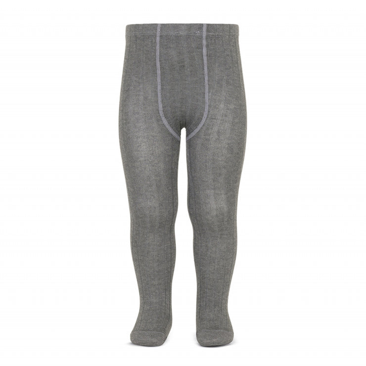 Unisex Grey Spanish Wide Rib Tights
