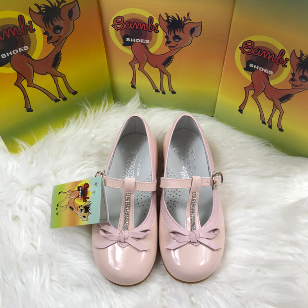 Pink Bambi Patent Leather Shoes Front