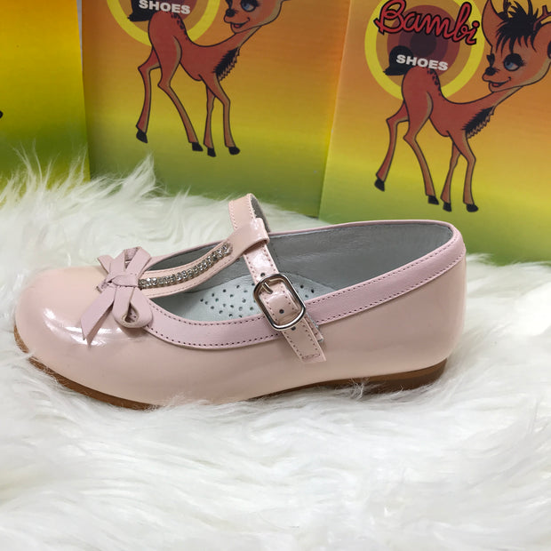 Pink Bambi Patent Leather Shoes Buckle