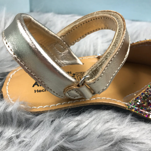 Multi Glitter Spanish Sandals strap