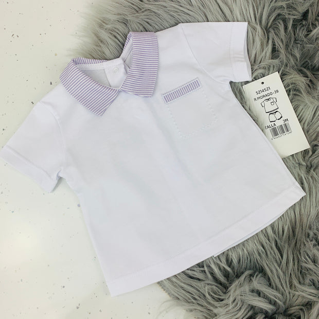 White & Lavender Spanish T Shirt