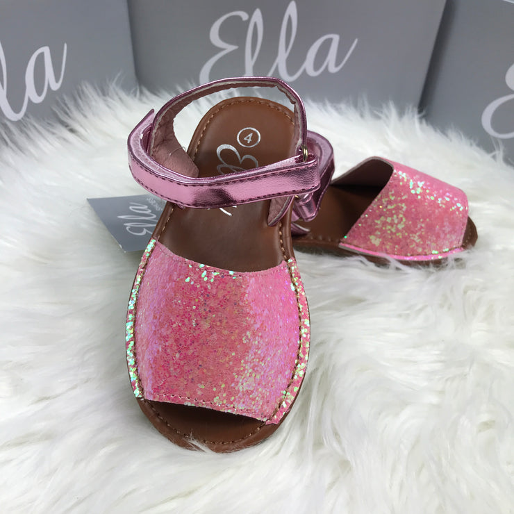 Pink Glitter Spanish Sandals