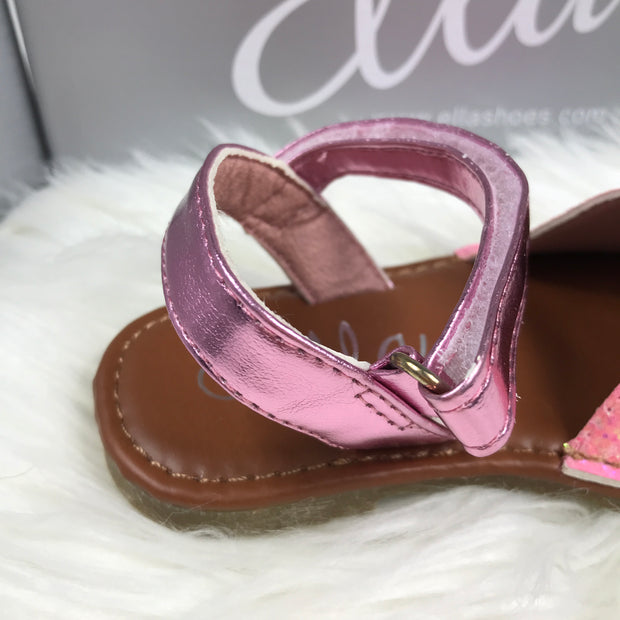 Pink Glitter Spanish Sandals Strap