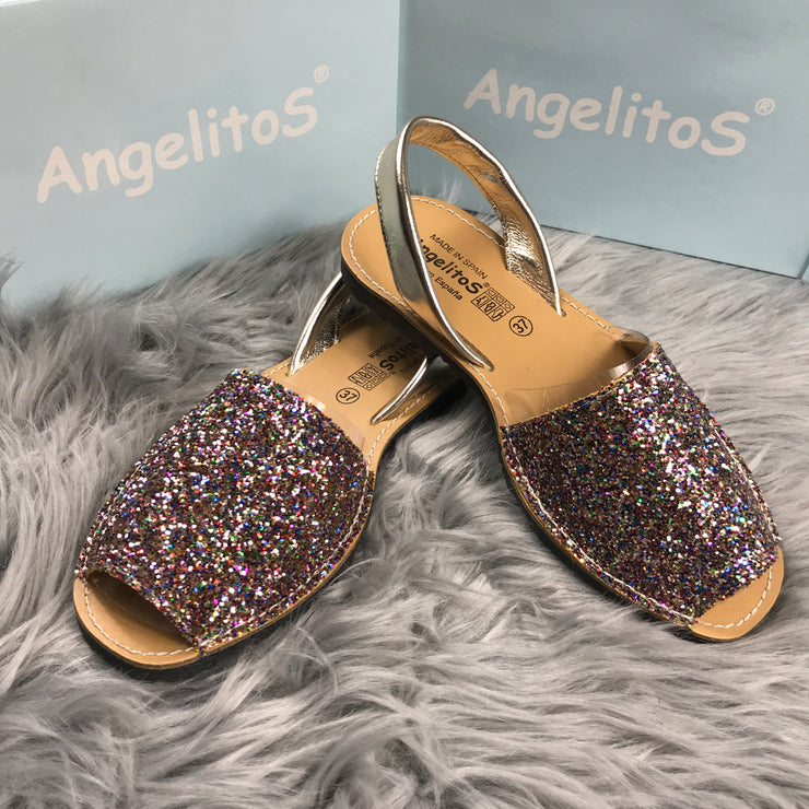 Multi Glitter Spanish Slingback Sandals