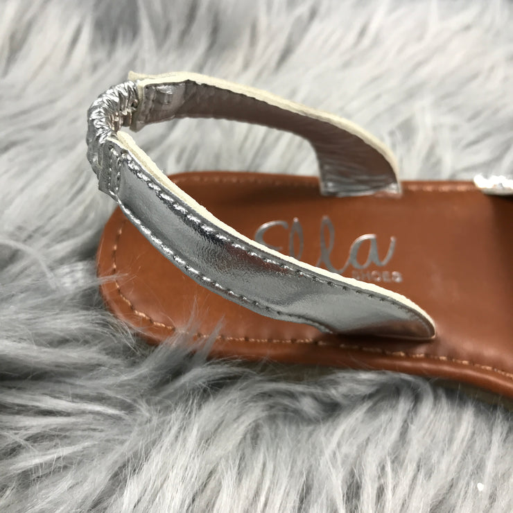 Silver Slingback Glitter Spanish Sandals slingback