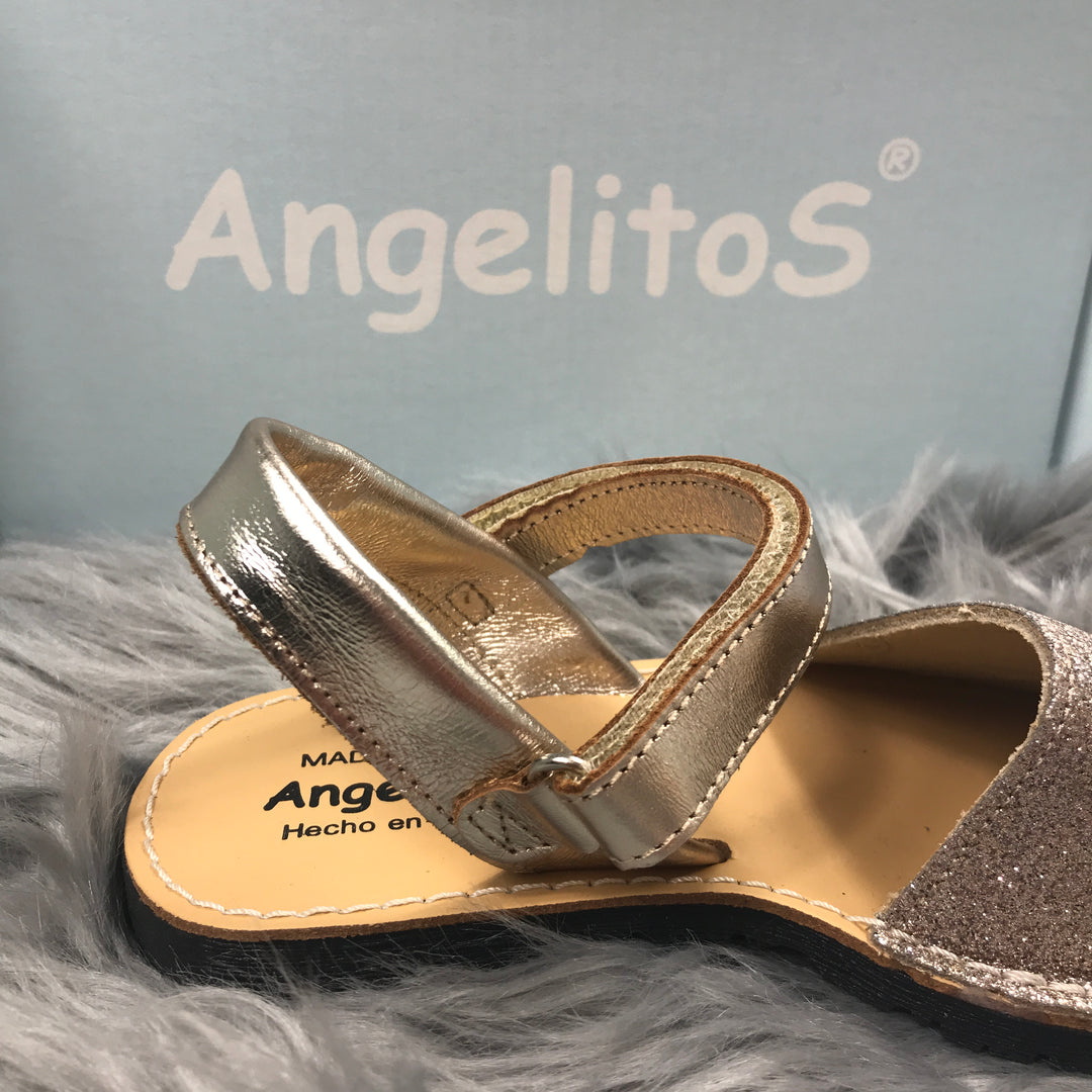 Gold Mini Glitter Spanish Sandals Buckle