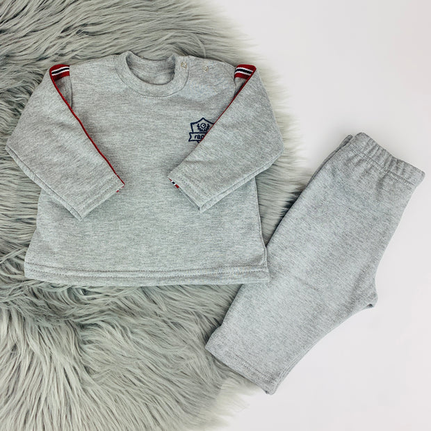 Grey Top & Trouser Two Piece Set