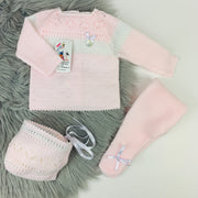 Pink & White Three Piece Knitted Set