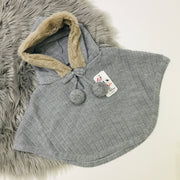 Grey Knitted Spanish Hooded Cape