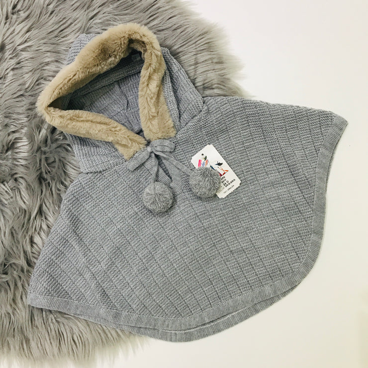 Grey Knitted Spanish Hooded Cape