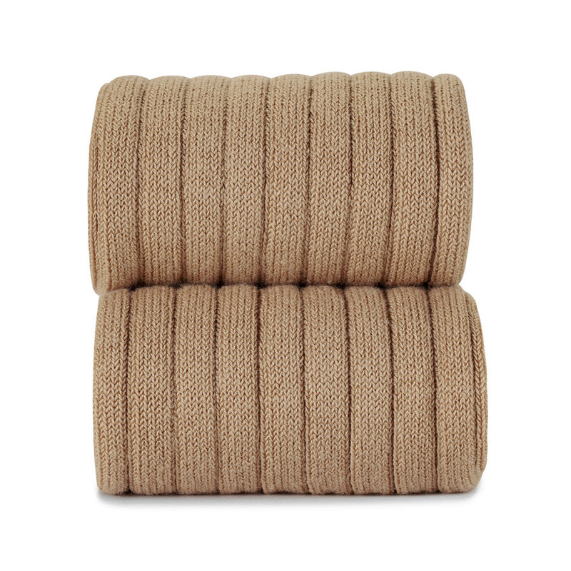 Camel Wide Ribbed Knee High Spanish Socks