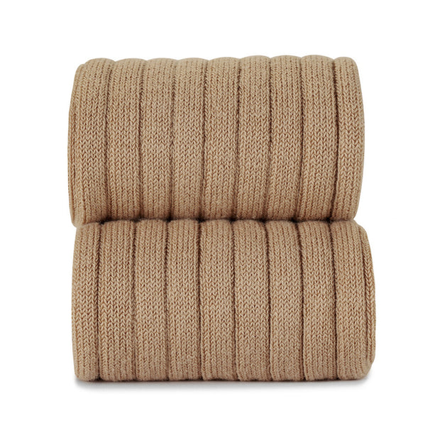 Camel Wide Ribbed Knee High Spanish Socks