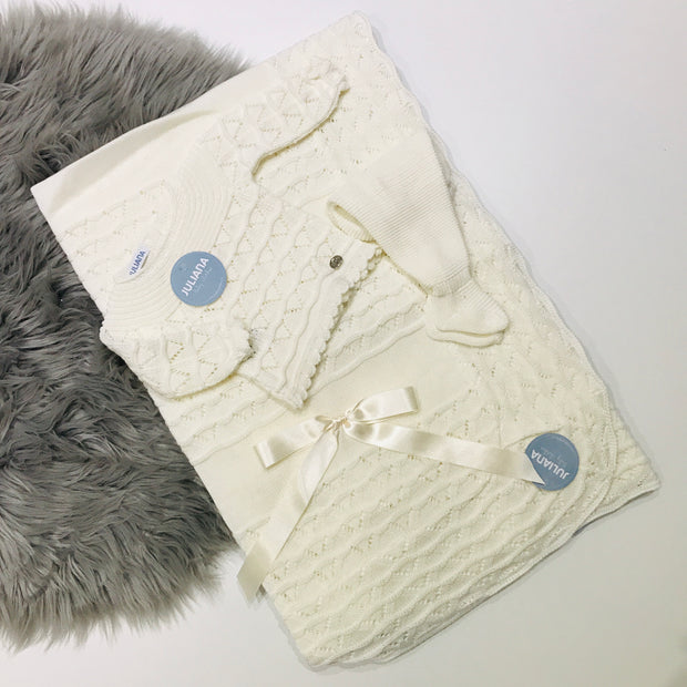 Luxury Knitted Blankets Bows Baby Boutique