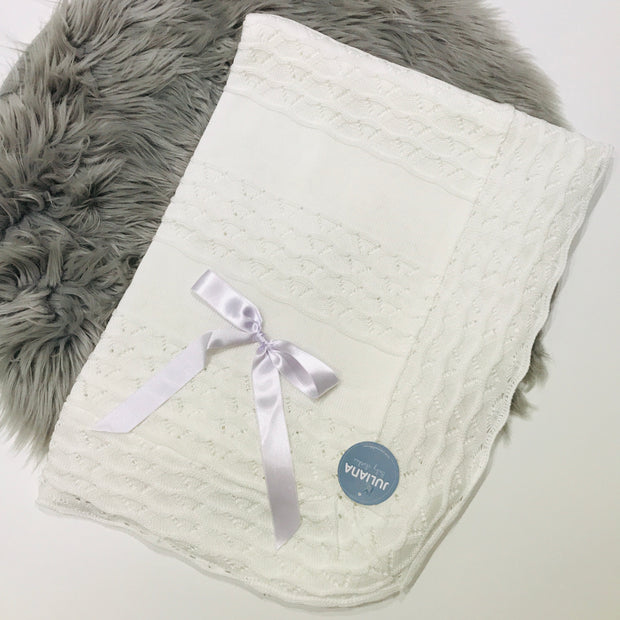 Luxury Knitted Blankets Bows Baby Boutique