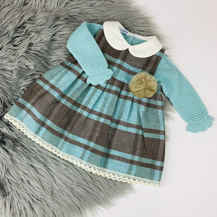 Mint Tartan Pinafore and Jumper Dress