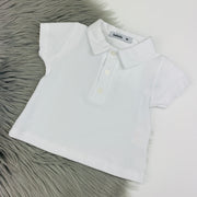 White Waffle Polo Shirt 