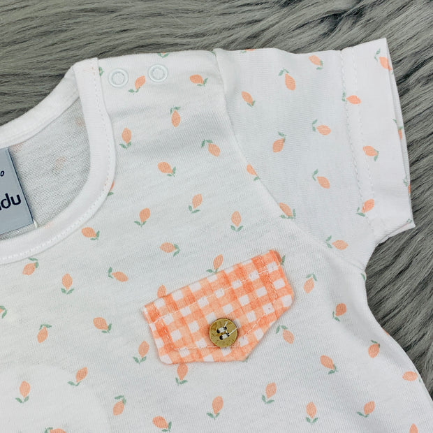 Orange & White Shirt Close