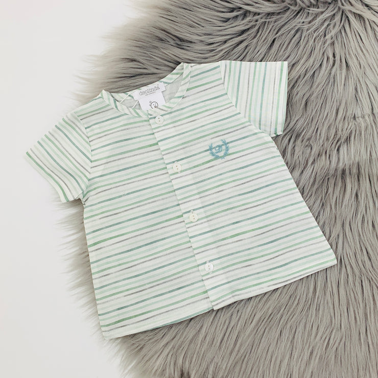 Olive & white Stripe Shirt