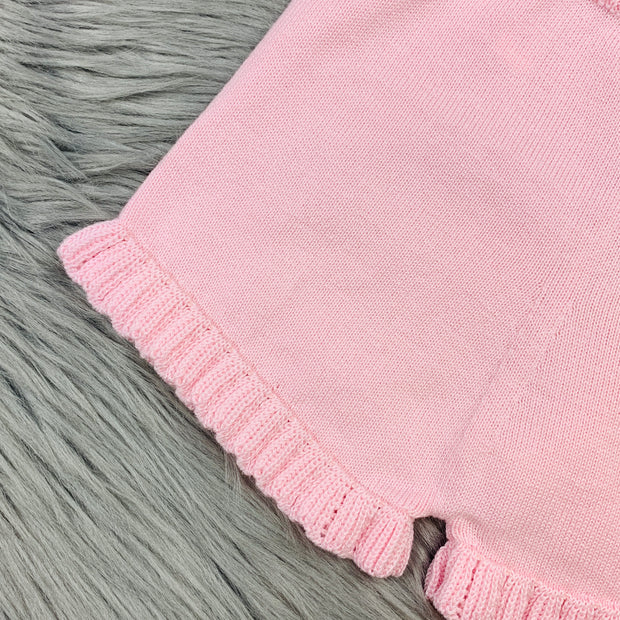 Soft Pink Ruffle Knitted Short Close