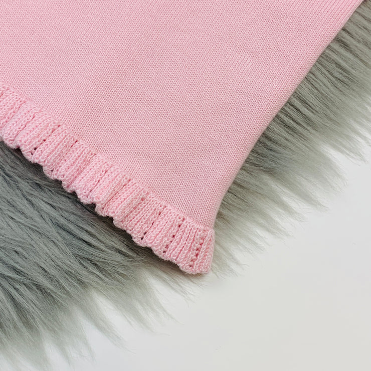 Soft Pink Ruffle Knitted Hem 