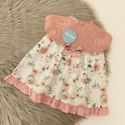 Dusky Pink Half Knit Floral Dress