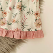 Dusky Pink Half Knit Floral Dress Hem