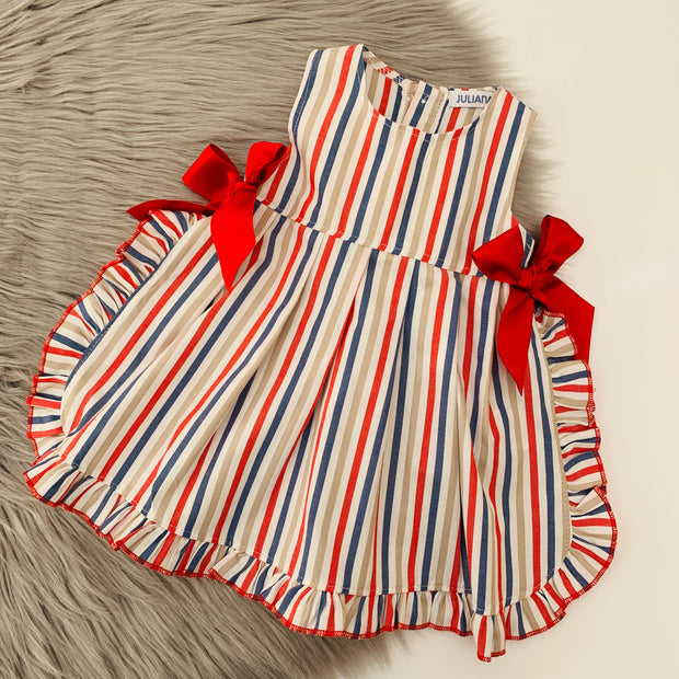 Striped Pattern Tabard Dress