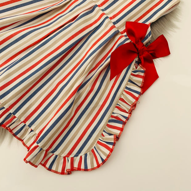 Striped Pattern Tabard Dress Close