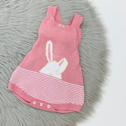 Dusky Pink Knitted Bunny Romper