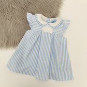 Blue & White Stripe Ruffle Dress