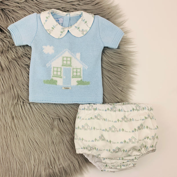 Baby Blue Casitas Knitted Top & Pants