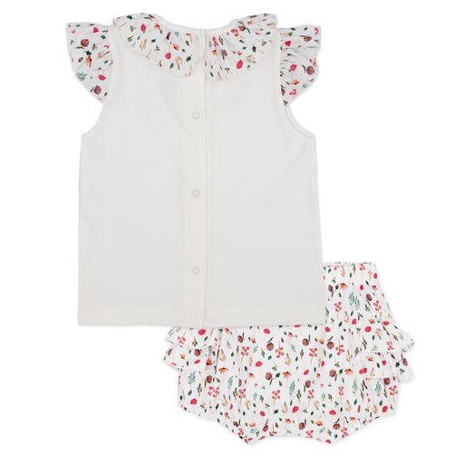 Cream & Floral Jam Pants Set