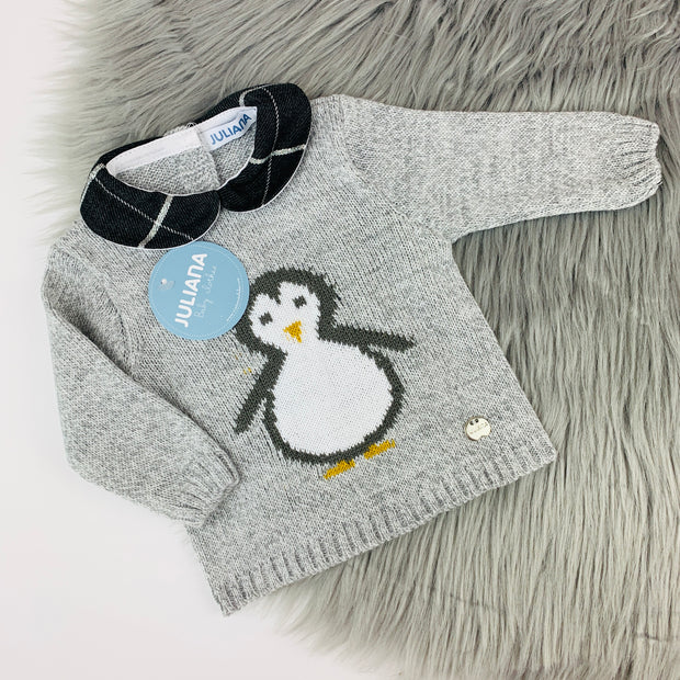 Grey Penguin Knitted Top