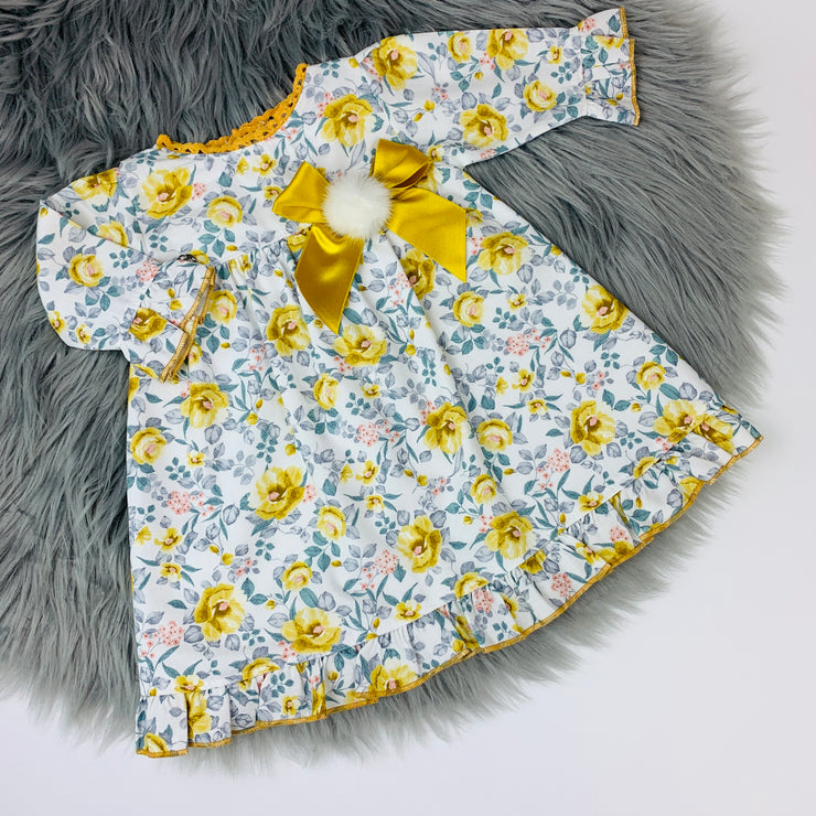 Mustard Floral Dress