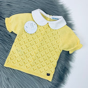Yellow Knitted Collared Top 