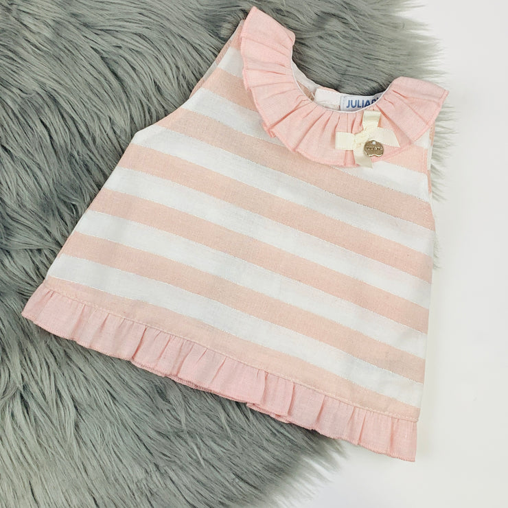 Dusky Pink Candy Stripe Top