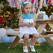 Turquoise & White Easter Dress