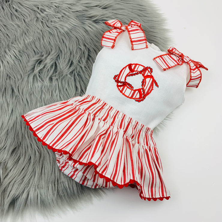 Juliana White & Red Blouse and Bloomer Skirt Set