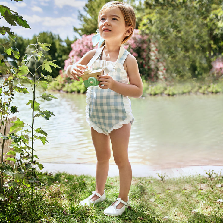 Mint Green Dungaree Romper