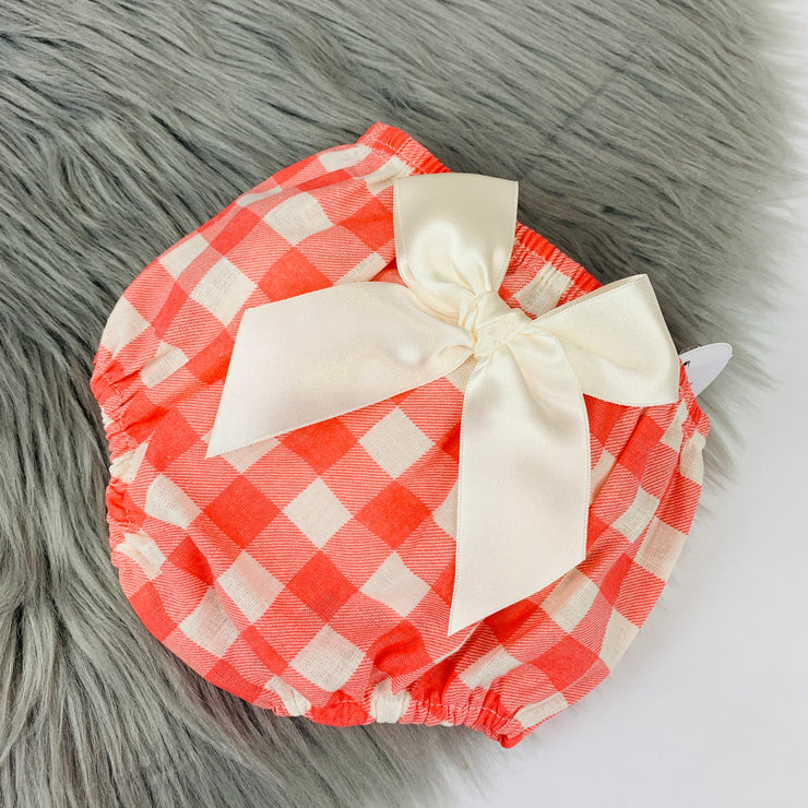 Coral Gingham Bloomers