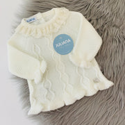 Cream Ruffle Spanish Knitted Top