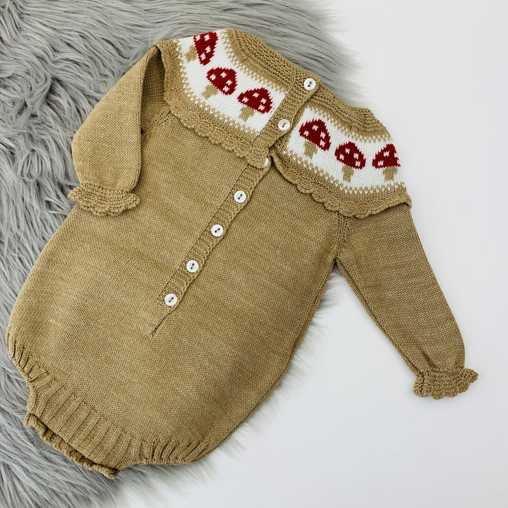 Autumn Brown Knitted Romper Back