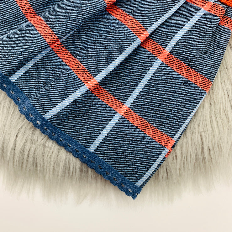 Rust & Blue Tartan Fabric