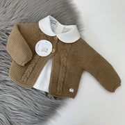 Autumn Brown Knitted Cardigan & Shirt
