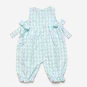 Aqua & White Gingham Jumpsuit